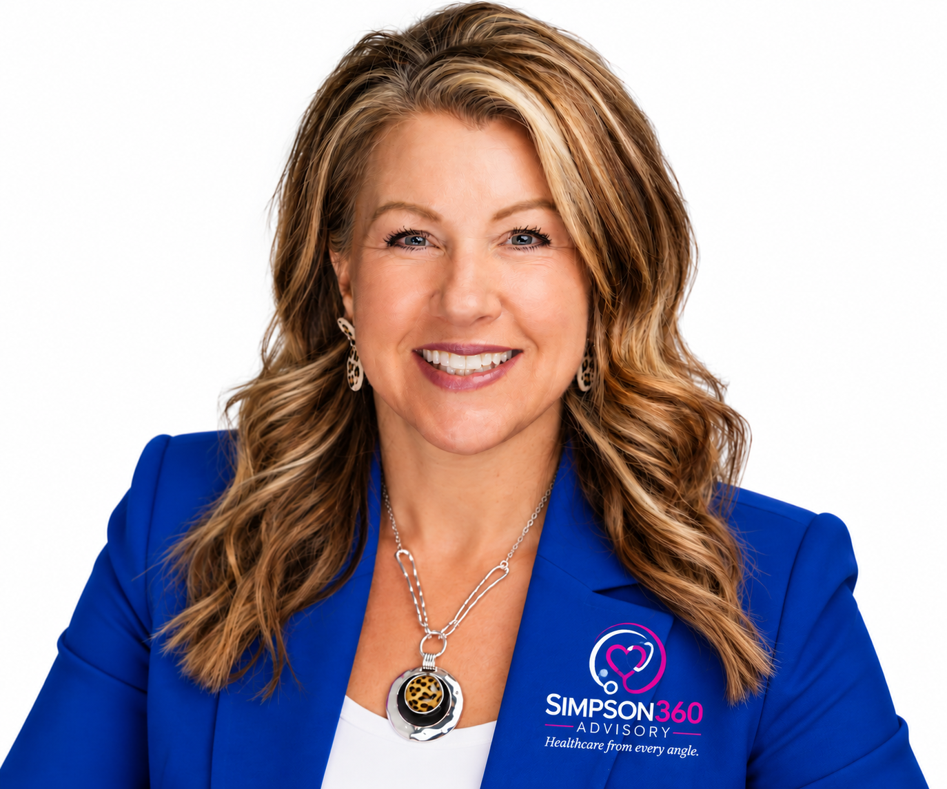 Deanna Simpson in her blue Simpson 360 Advisory blazer
